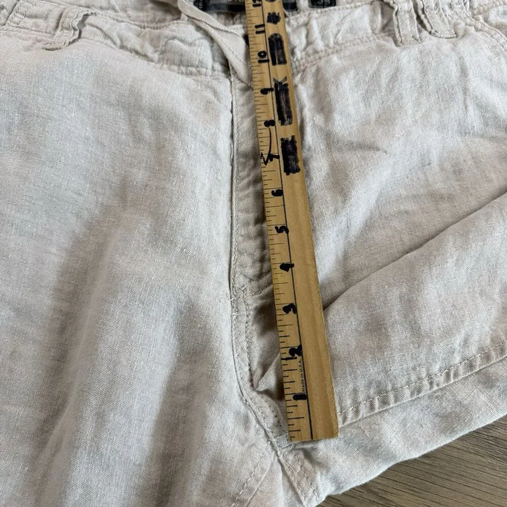 Old Navy Pants Men 36x30 Linen Beige Beach Resort Travel Summer Loose Baggy